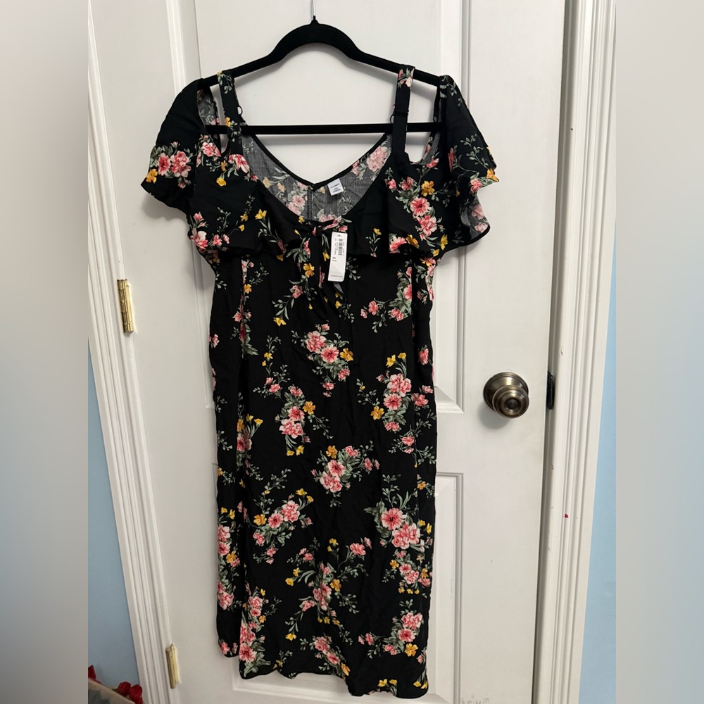 Old Navy Floral Black Dress NWT